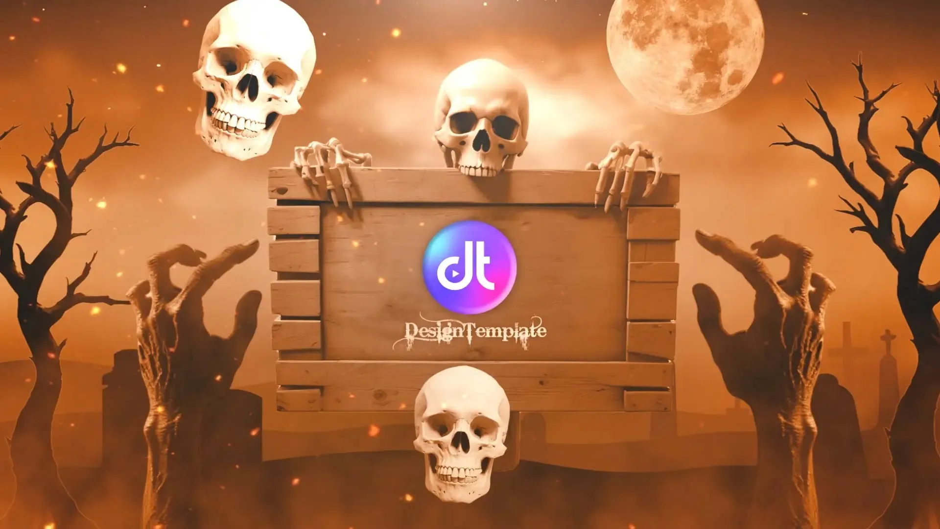 Animated Horror Skull Logo Reveal